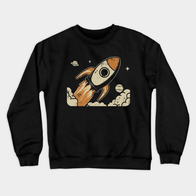 Vintage rocket Crewneck Sweatshirt by zeevana